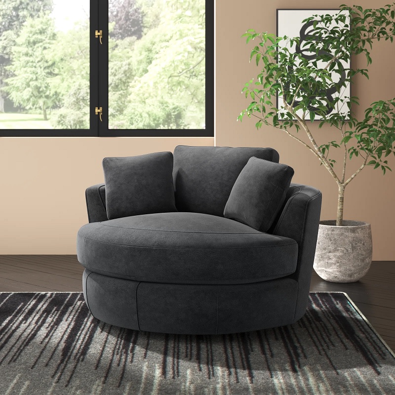 Oversized grey reading chair