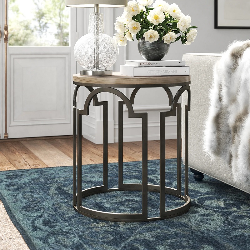 elegant metal farmhouse table lamps table for sofa end tables for sale online arched metal base round side table with wooden top traditional country decor inspiration