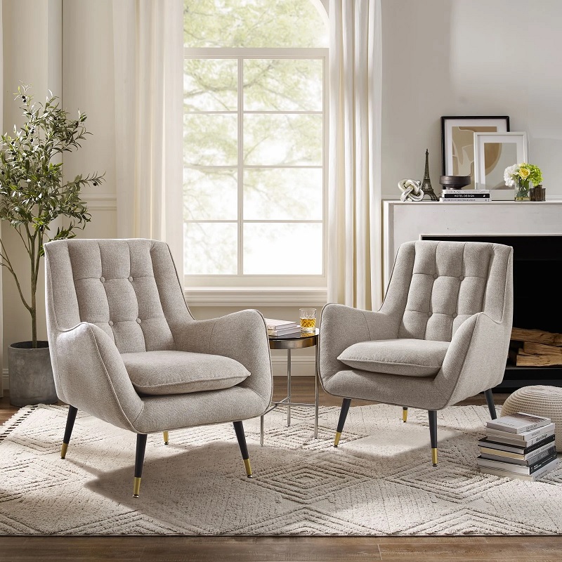 Two mid-century reading chairs