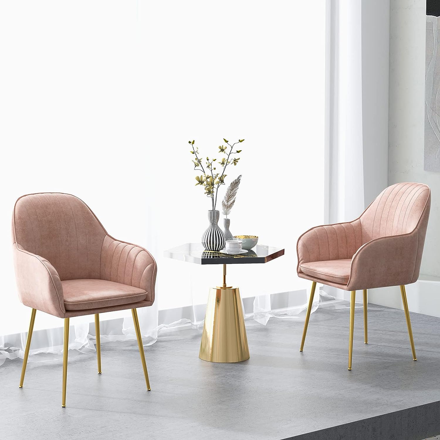 pink and gold faux leather dining room chairs for glam dining room furniture ideas and inspiration cheap affordable blush pink upholstered seats golden legs