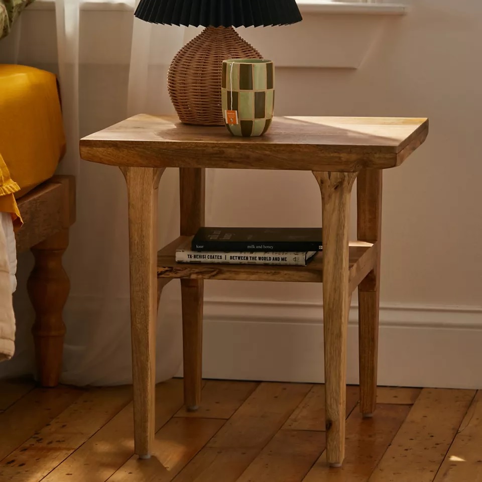 rough hewn farmhouse side table for living room end tables made from ...