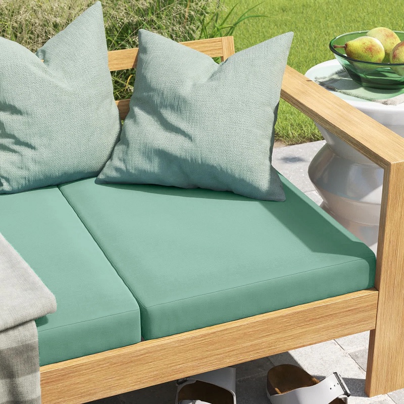 square outdoor cushions seat only pillows for patio sofa and chair add your own backrest ties for pillow light aqua green pale pastel coloration beautiful 21x21 inches