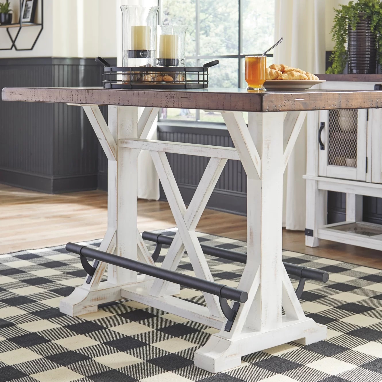 tall farmhouse counter height table with metal footrest unique kitchen dining furniture for sale online how to get an authentic country theme for kitchen decor inspiration