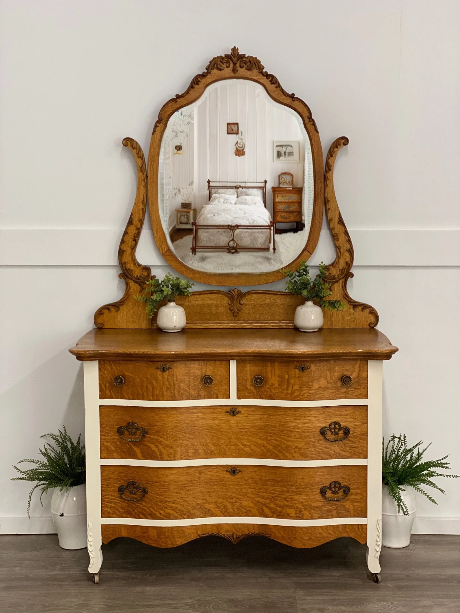 Antique Dresser With Mirror