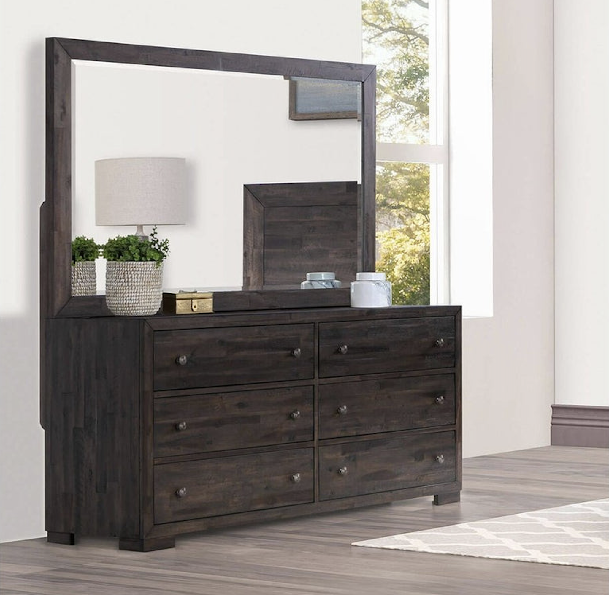 Modern Farmhouse Dresser With Mirror