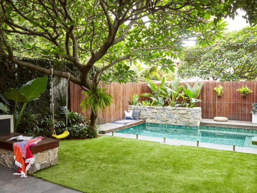 backyard with pool