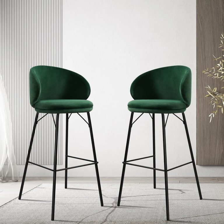 dark green modern bar stools for kitchen island comfortable upholstered ...