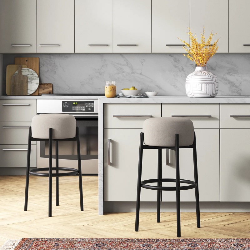 grey and black bar stools modern round shape backless barstools for sale online bar height and counter height seating for kitchen and dining room stool with footrest simple