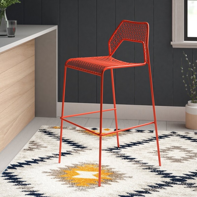 red modern metal bar stools for sale online laser cut geometric furniture inspiration designer kitchen furniture for sale on wayfair high end design furniture indoor outdoor seat