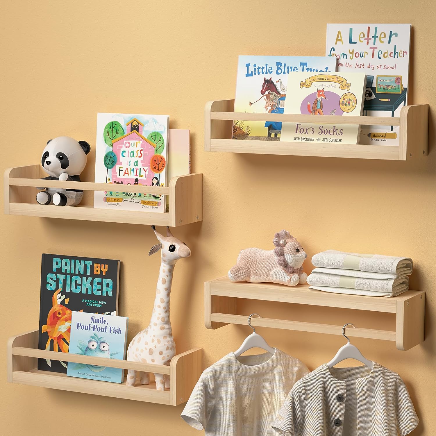 small kids bookshelf wall set how to display colorful picture books in the nursery creative multipurpose storage furniture for baby bedroom design inspiration wood shelves