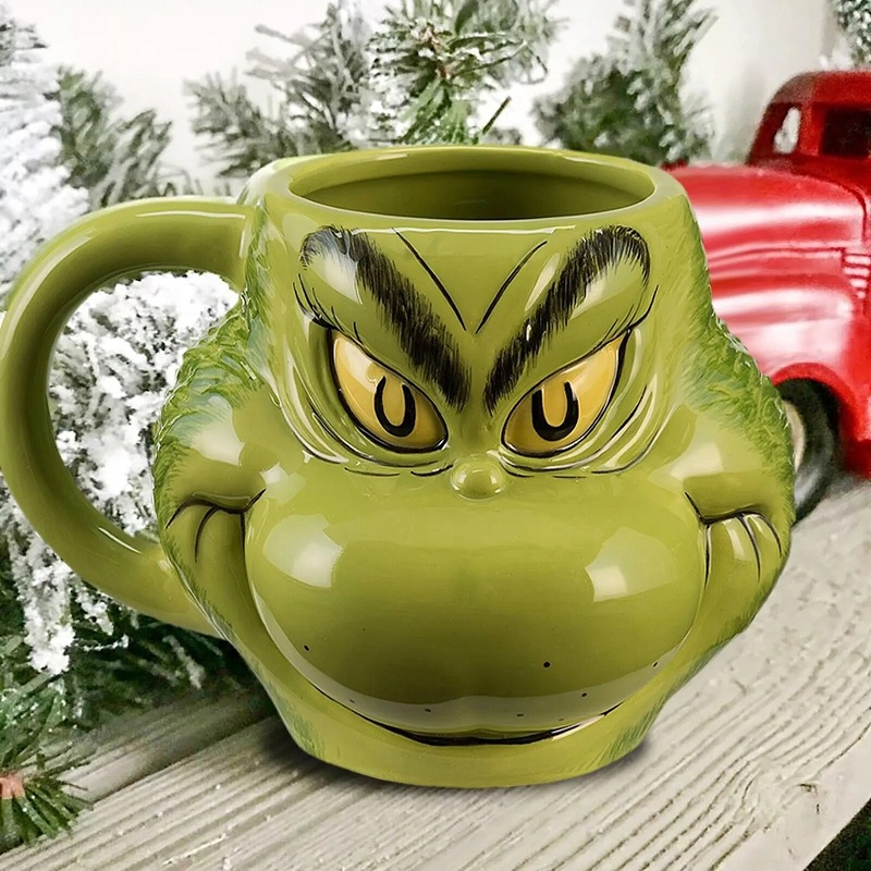 Grinch coffee mug unique christmas novelty mugs for sale online holiday gift ideas for grinchy coworkers clever white elephant present inspiration cheap affordable large sized