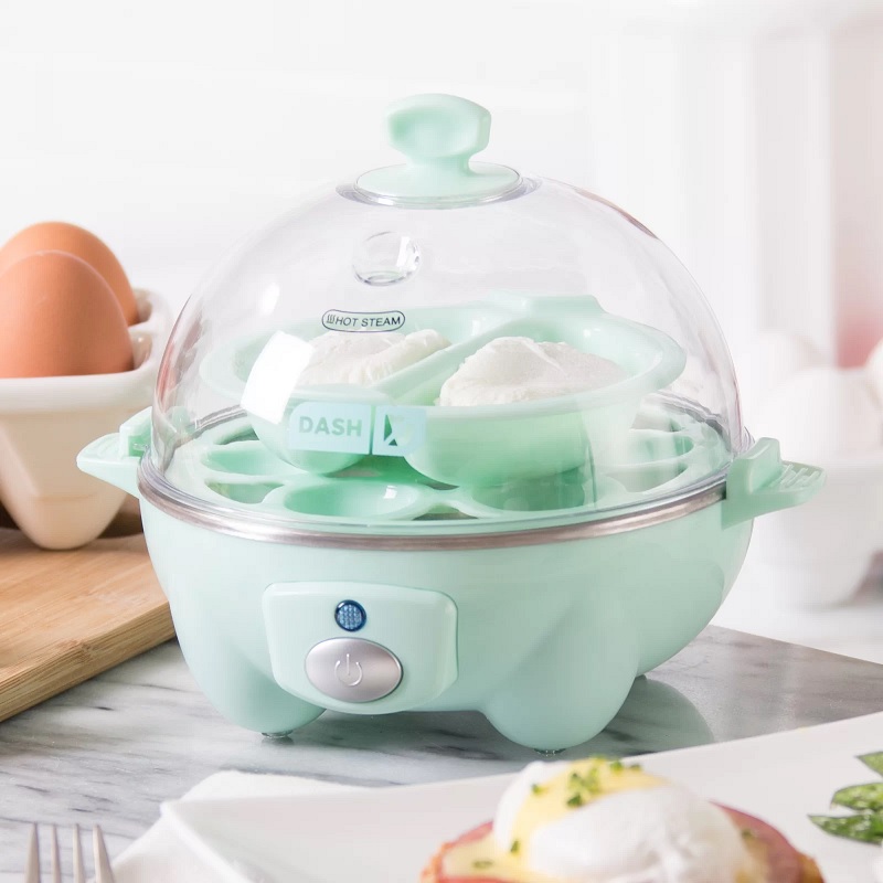 teal egg cooker for poached eggs and hardboiled softboiled medium egg cooker with poacher bright mint teal color useful kitchen gadgets for sale online cute gift idea