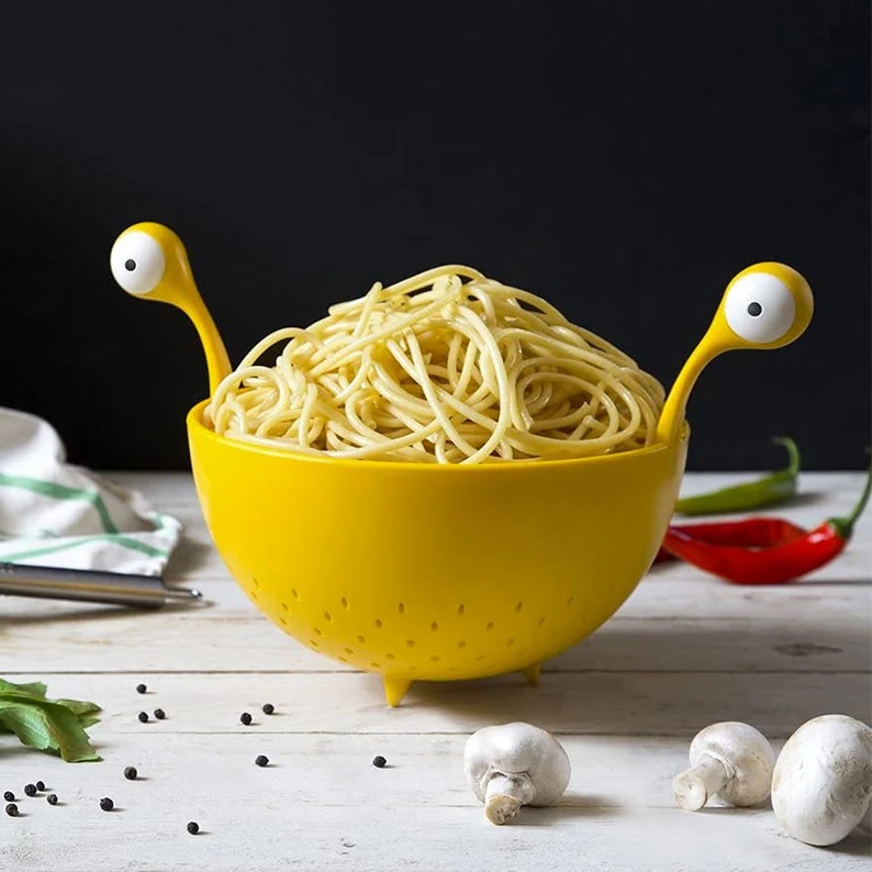 weird kitchen gadgets for sale online creative spaghetti monster colander bright yellow kitchen accessories fun housewarming gift ideas for chefs present inspiration