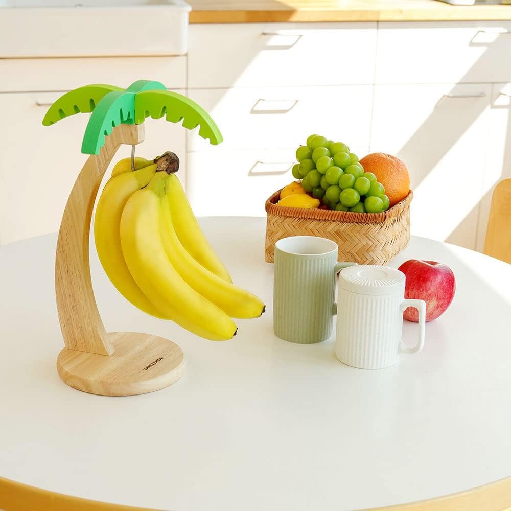 wooden tree shaped banana stand kitchen gadget cute design how to make your kitchen more colorful fun kid friendly banana holder for countertop leafy palm tree shape wooden