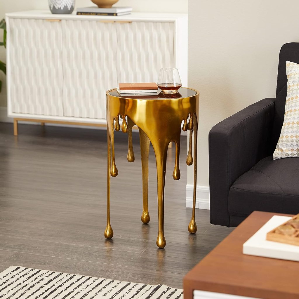 gold dripping accent table