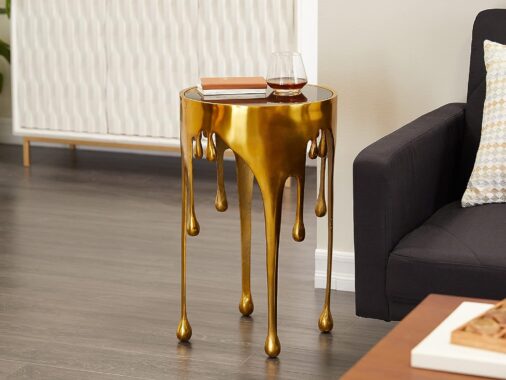 gold dripping accent table