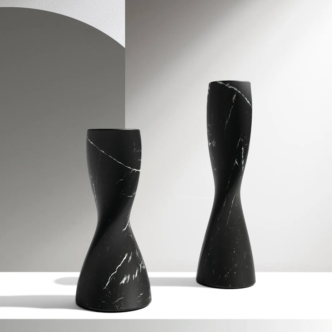 luxury genuine black marble vase carved from solid stone award winning high end designer vases for sale online heirloom quality decor Giorgetti Hineri vases where to buy