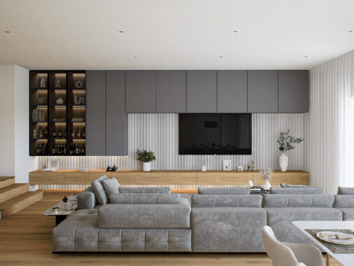 modern gray and wood tone interiors 5