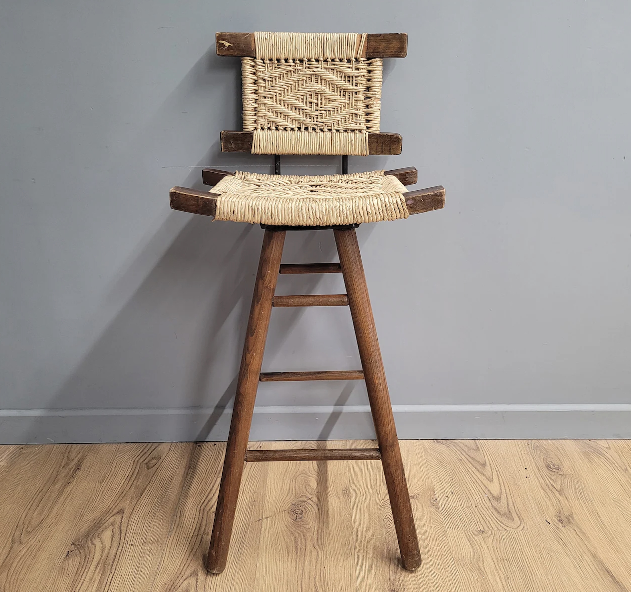 Boho A Frame Rattan Bar Stool