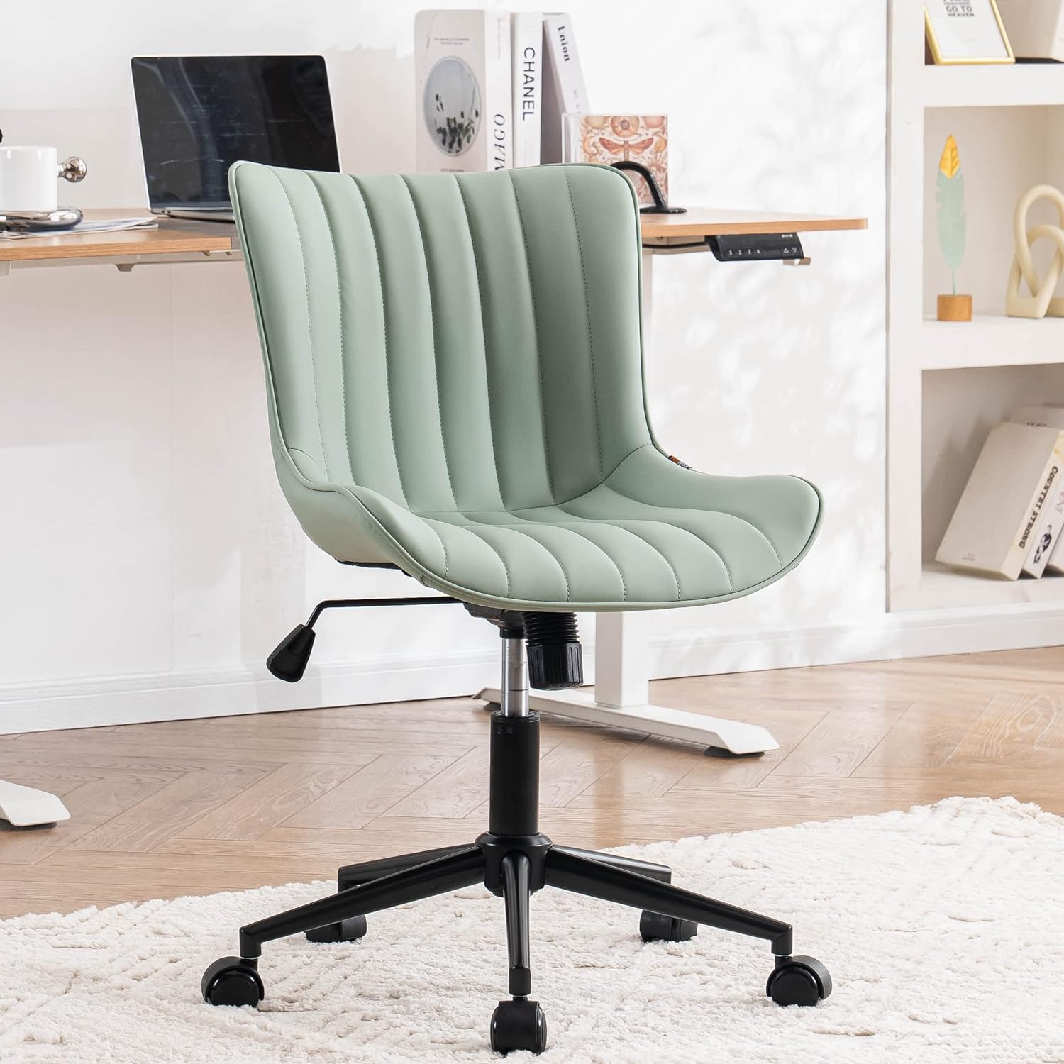 Channel Tufted Small Desk Chair