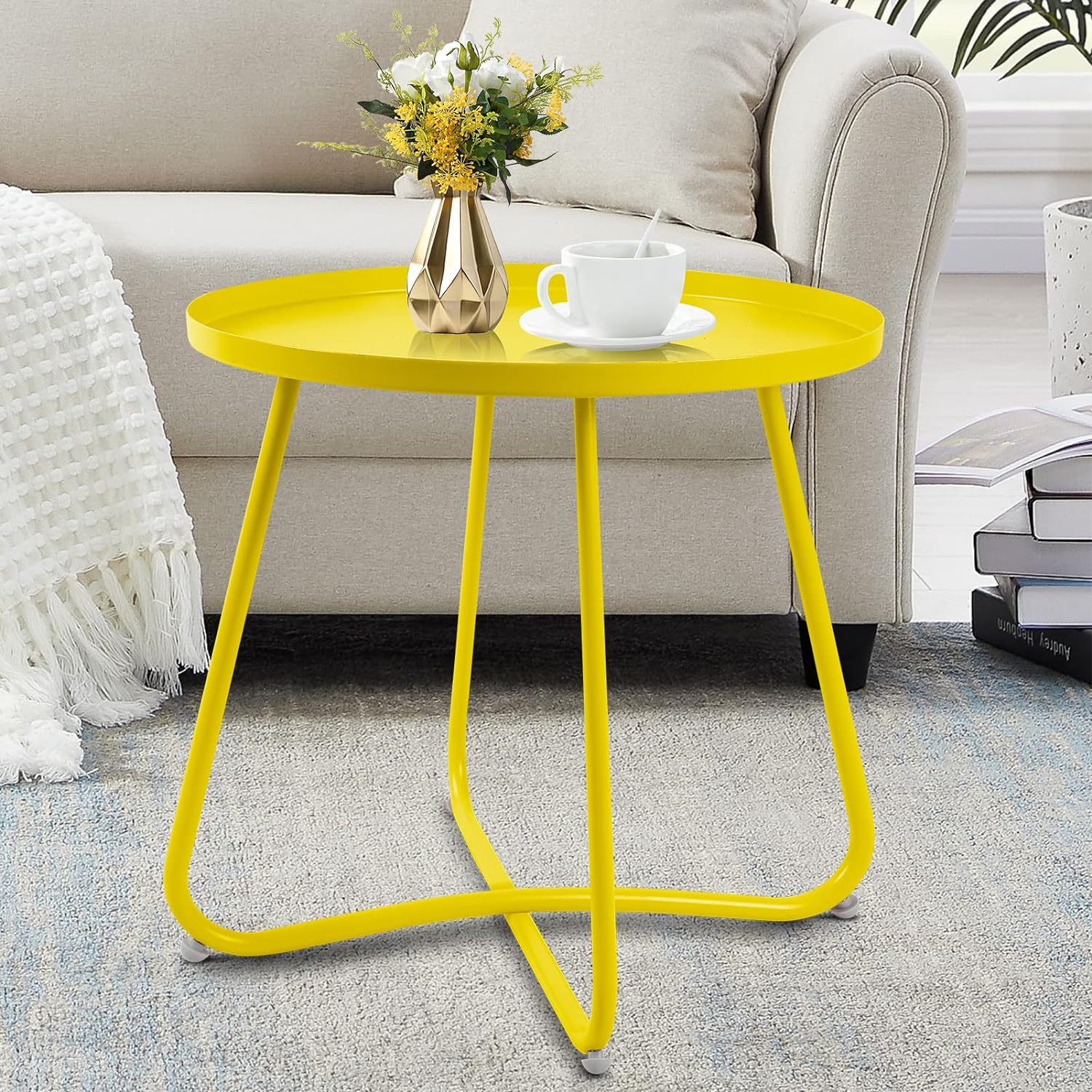Indoor:Outdoor Yellow Accent Table