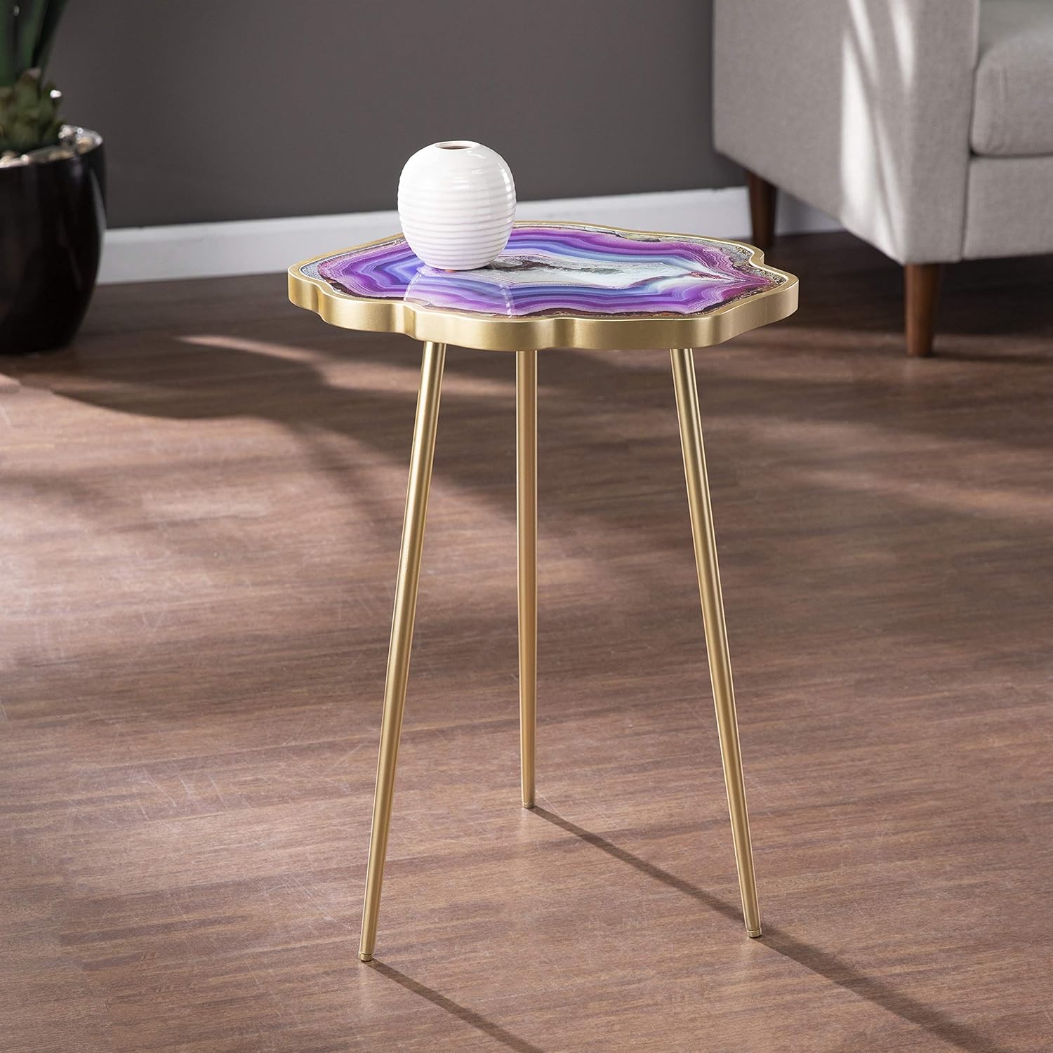 Purple Agate Accent Table