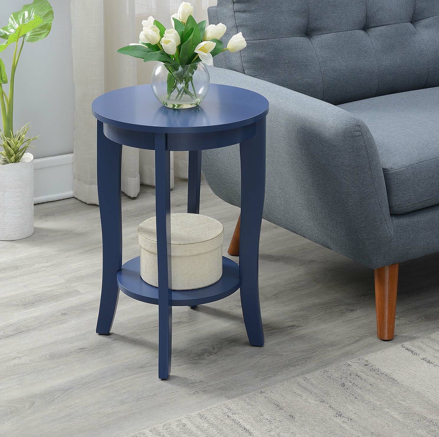 Round Accent Tables With Storage Shelf