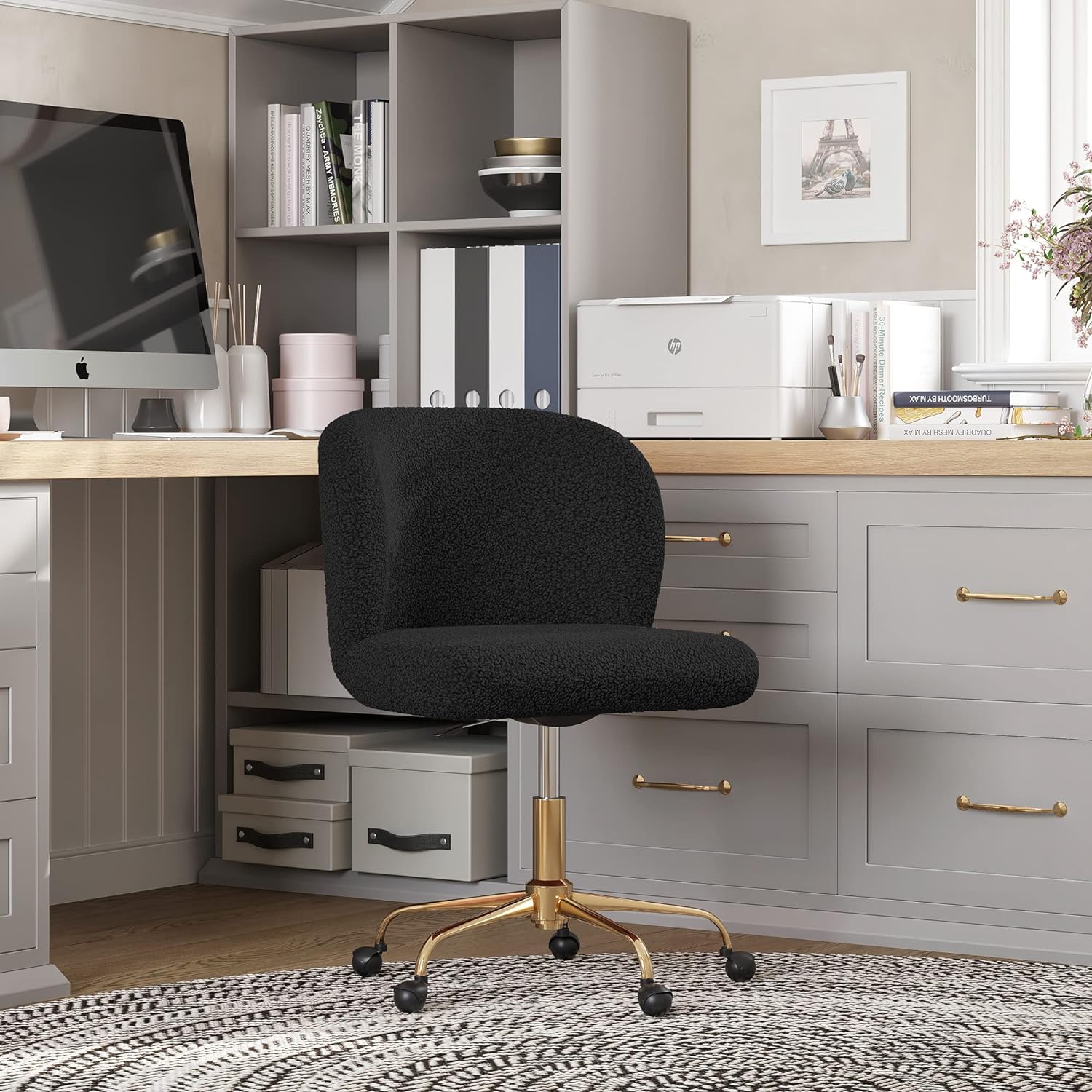 Small Boucle Desk Chair