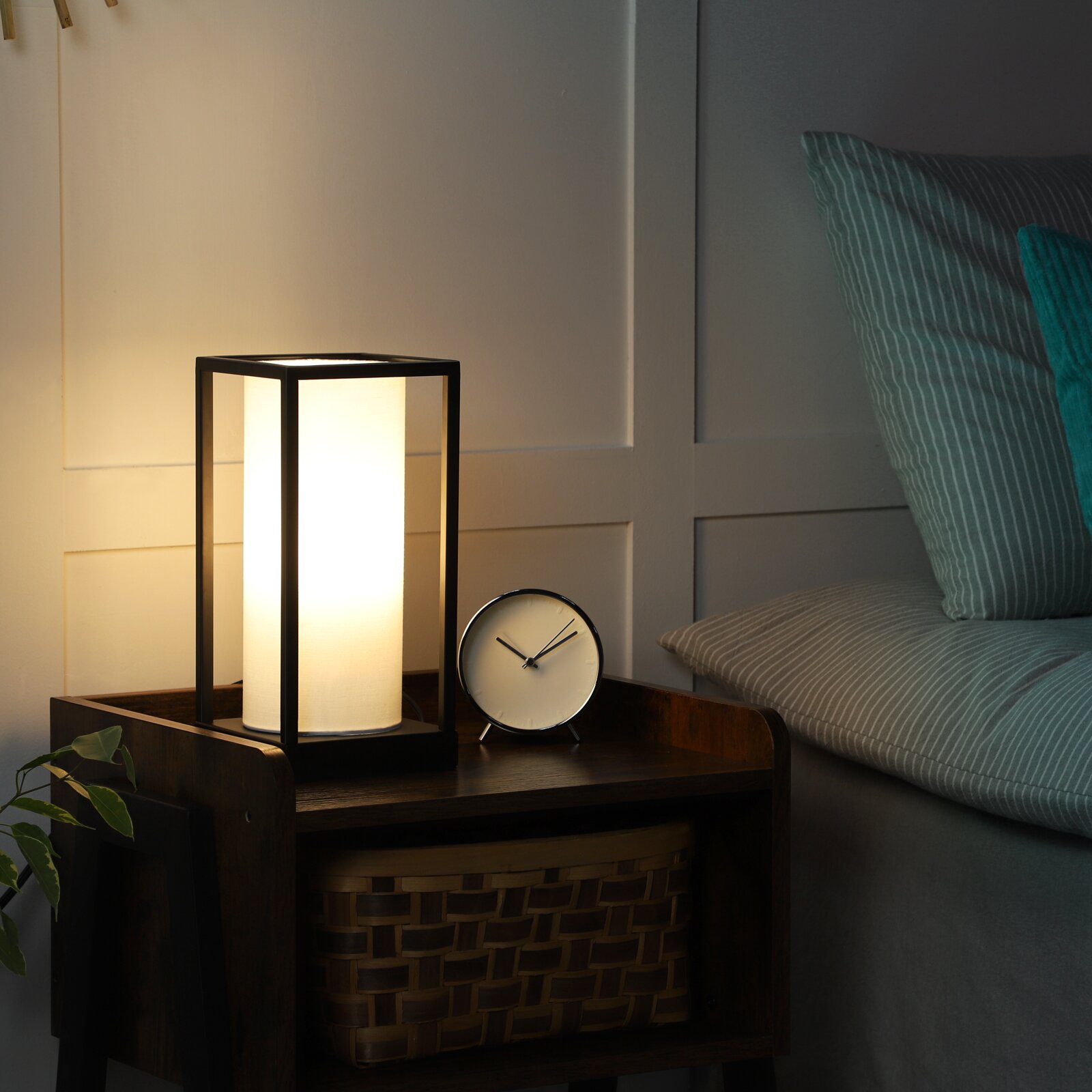 Small Industrial Table Lamp With USB Charging Port