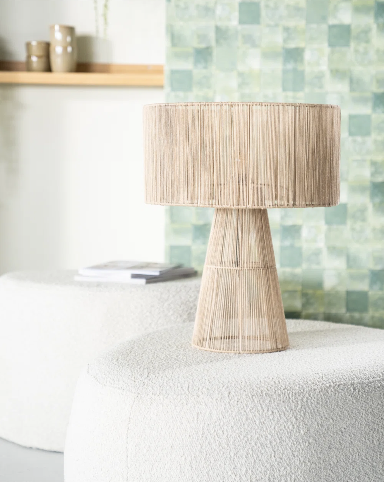 Small Wicker Table Lamp 