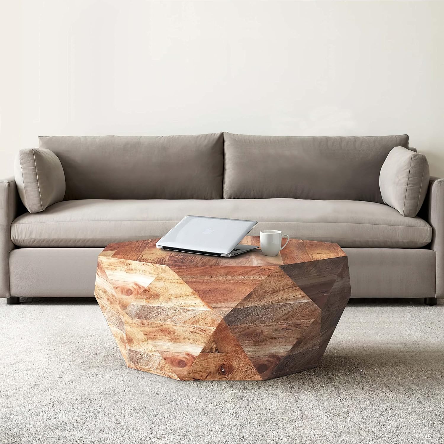 Solid Wood Block Coffee Table