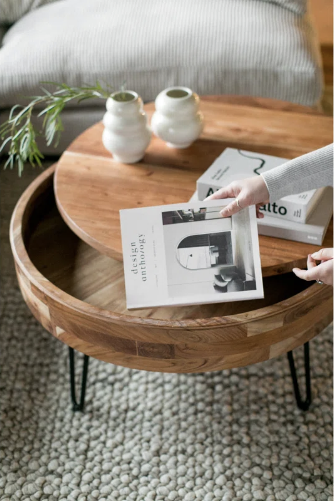 Solid Wood Coffee Table With Storage