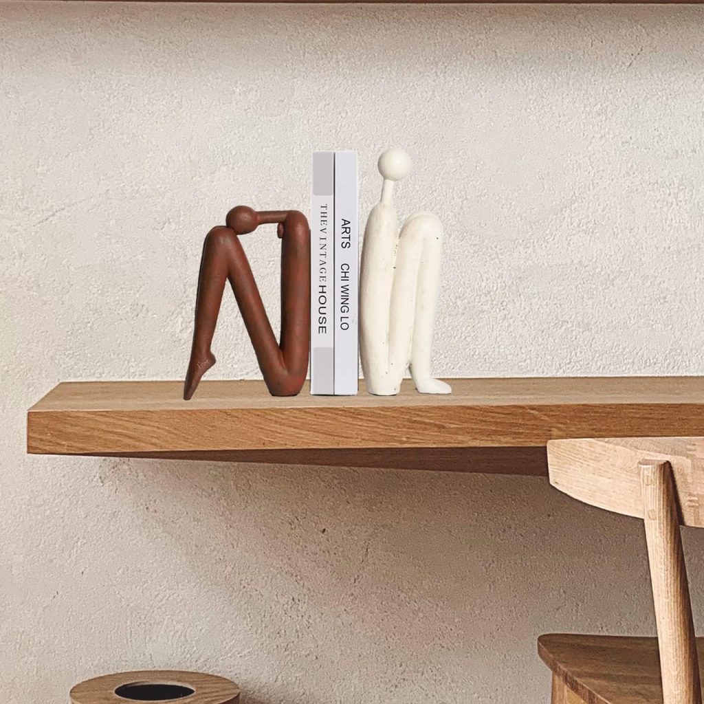 modern human figurine bookends 3