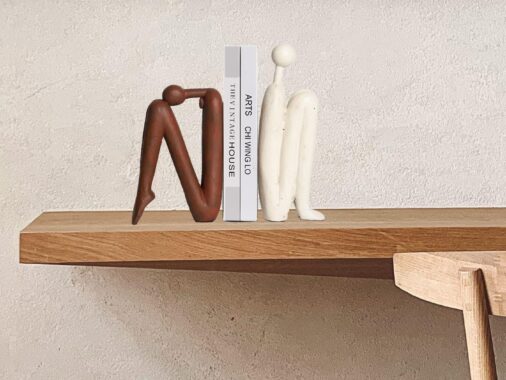 modern human figurine bookends 3