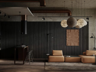 A Dark Schemed Interior With Industrial Vibes