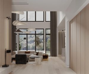 Warm Wood Tones and Double Height Minimalist Luxury 6