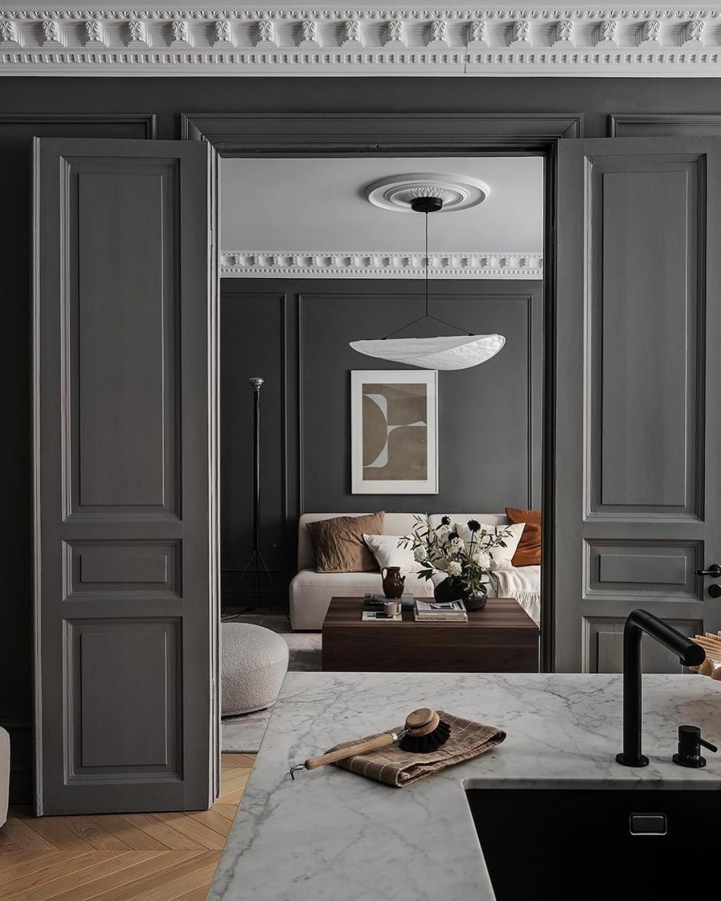 charcoal gray living room