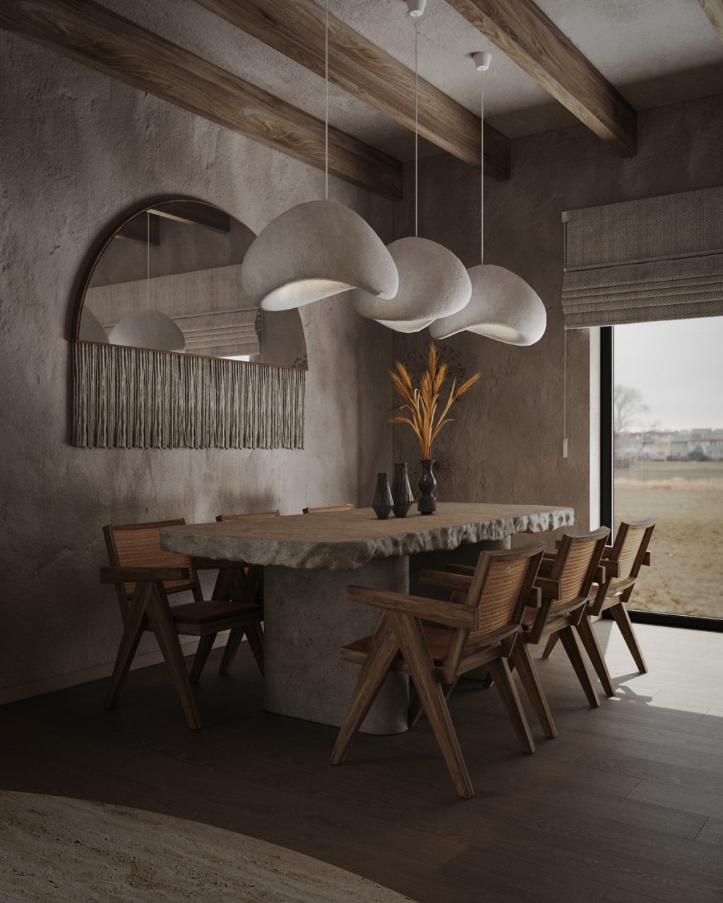 rustic dining space