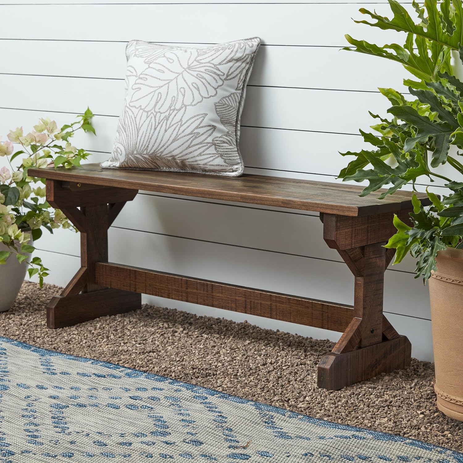 farmhouse style outdoor bench