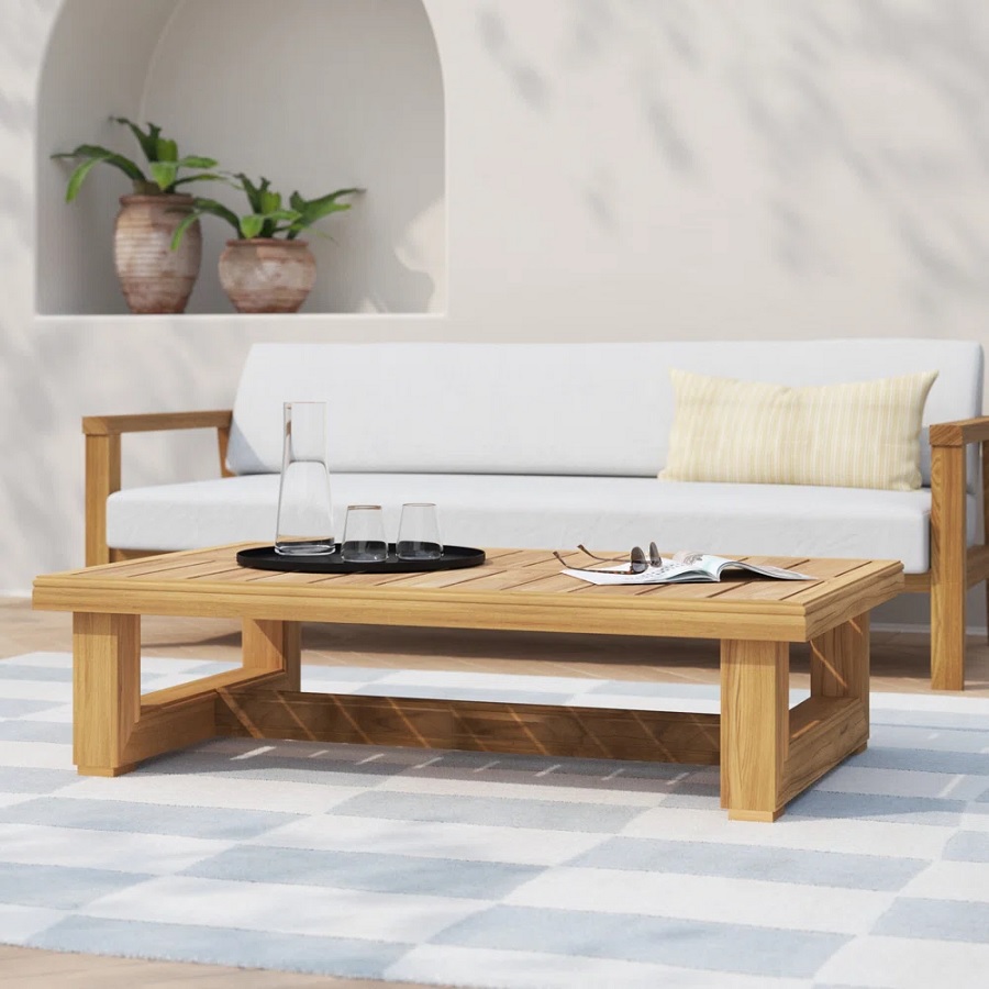 low wooden coffee table