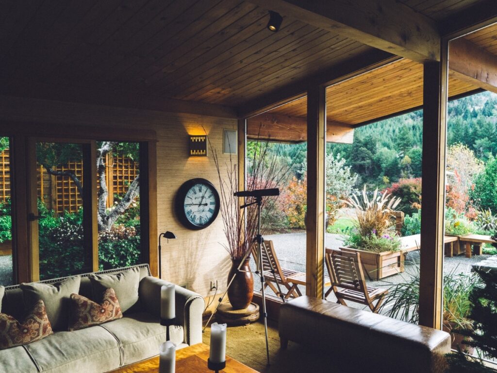 Vintage Clock In Rustic Living Room