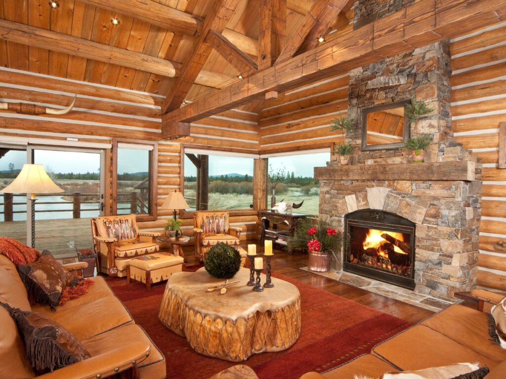 Wool Rugs in Rustic Living Room