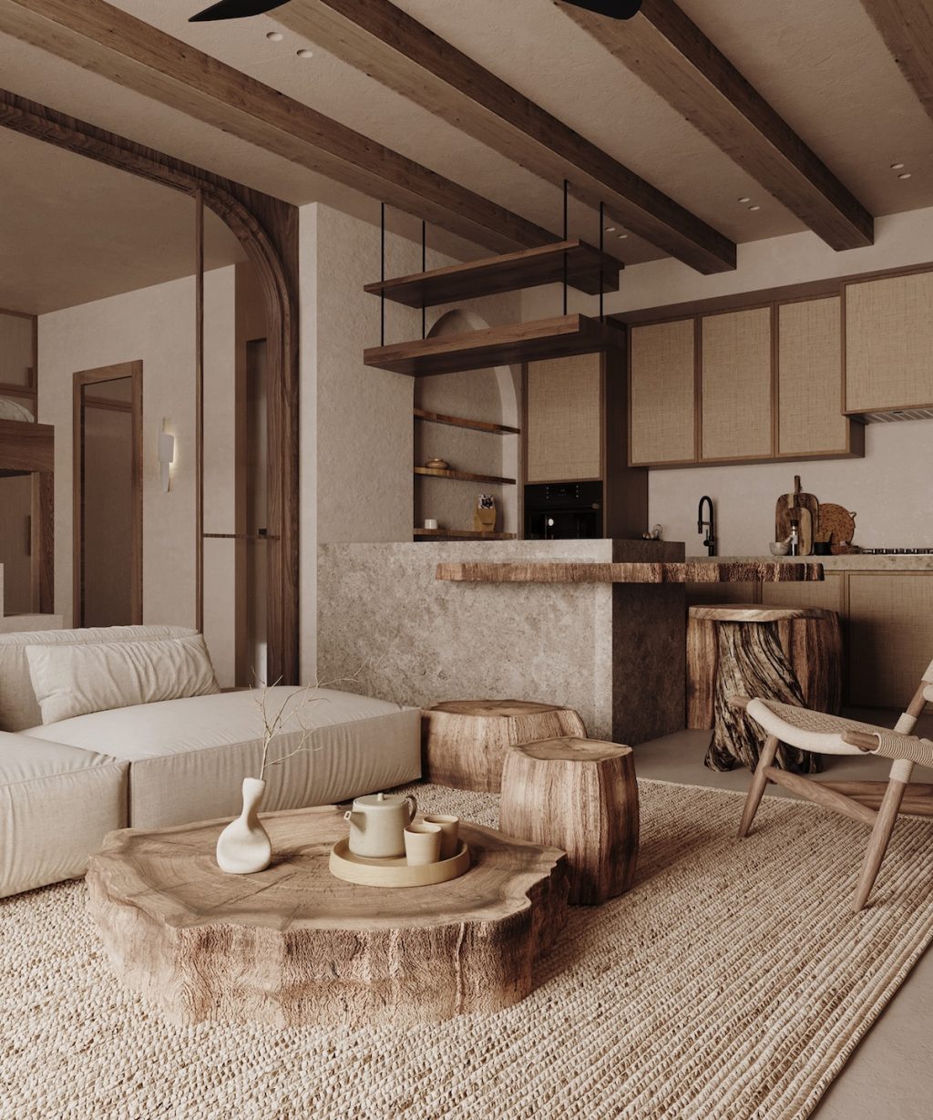 open floor living with rustic vibe