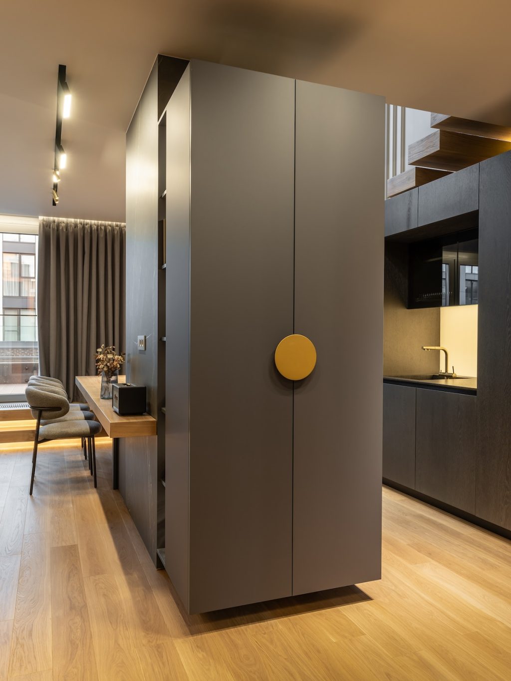 sleek cabinetry and counter