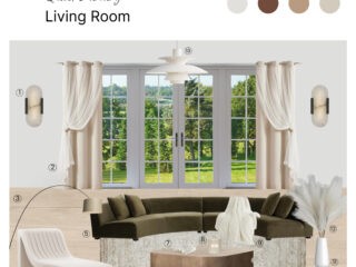 Quiet Luxury Living Room: Product Board with Shopping List