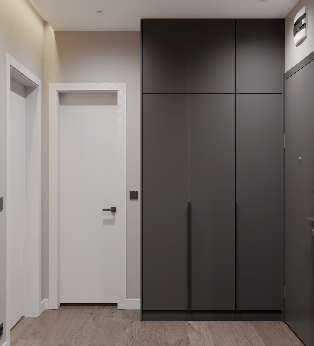 closet space with wooden floor