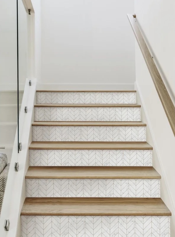 Geometric decals on stair treads