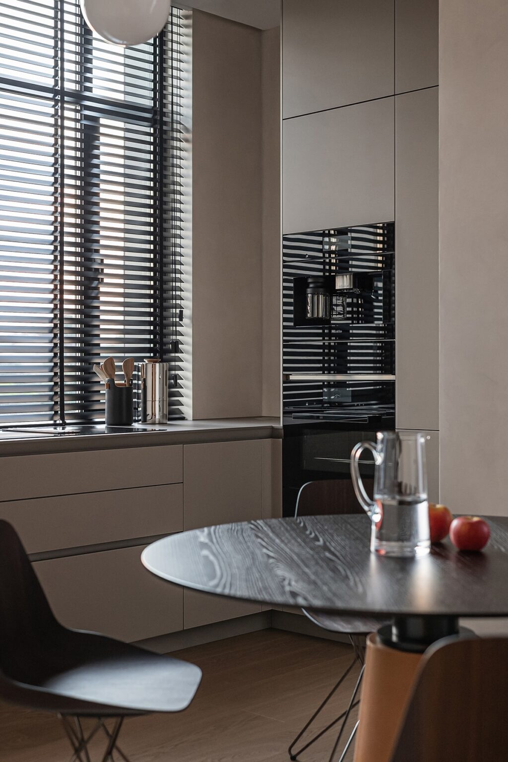 dining area with kitchen window