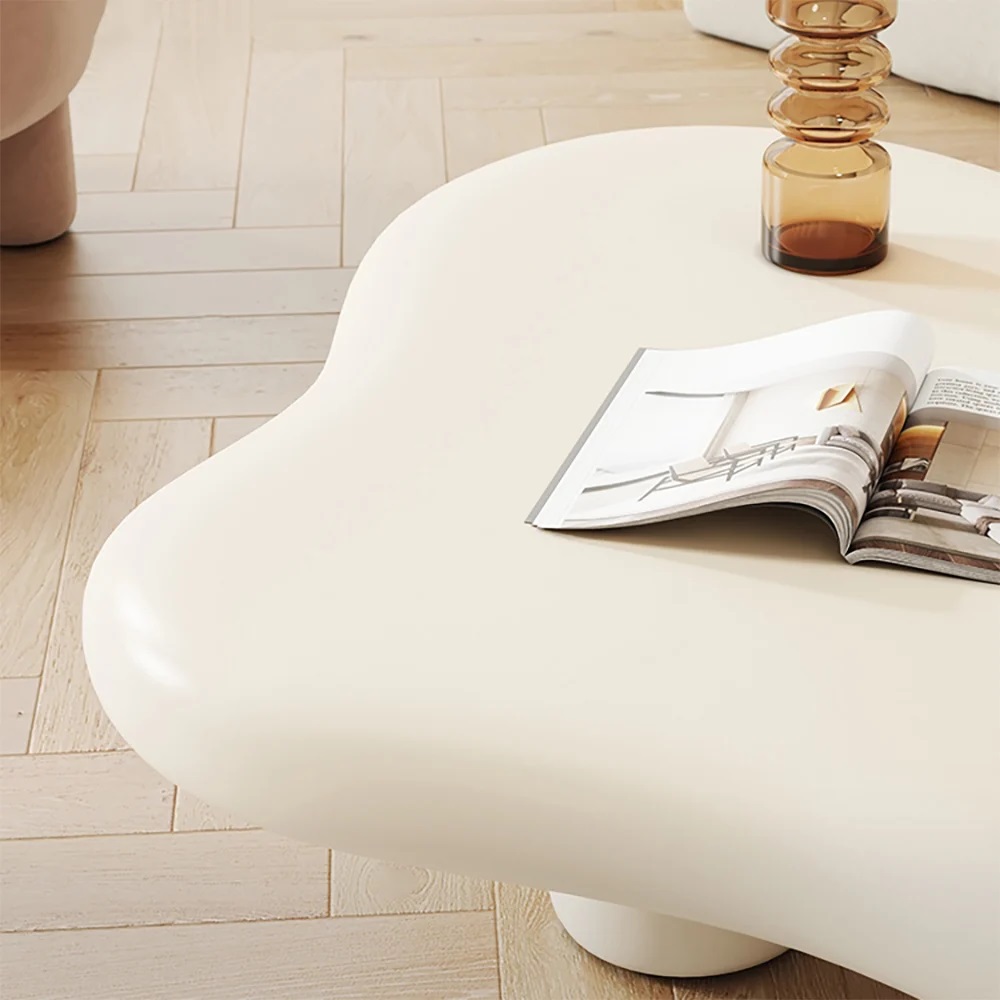 Matte white coffee table detail