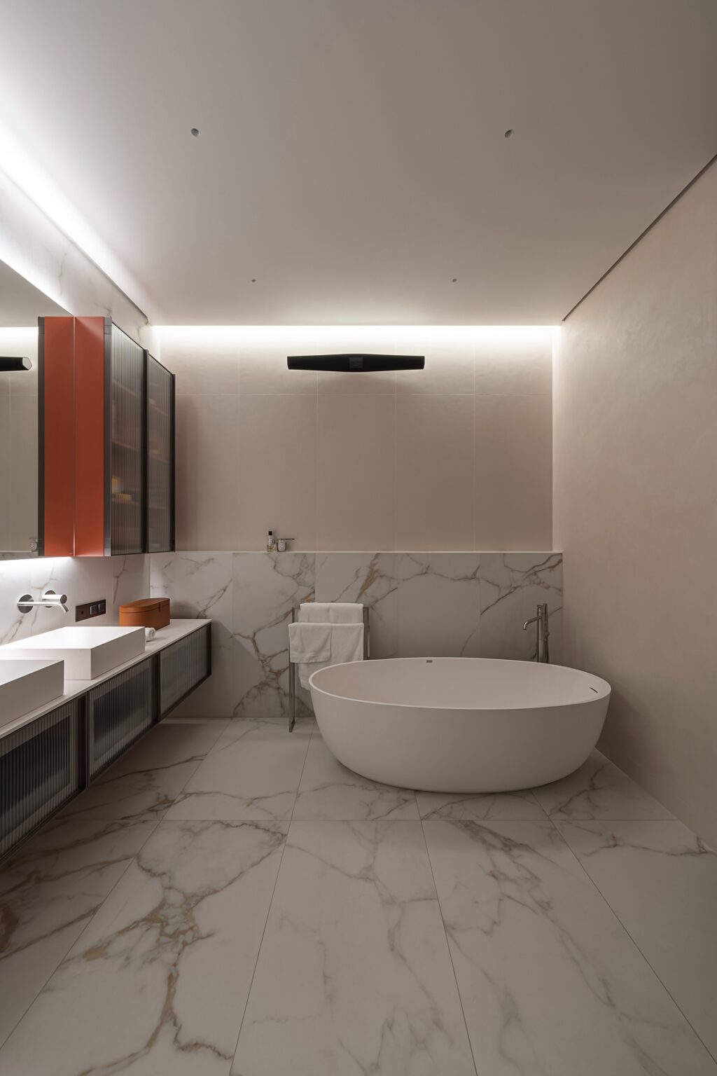 modern bathroom with luxurious marble